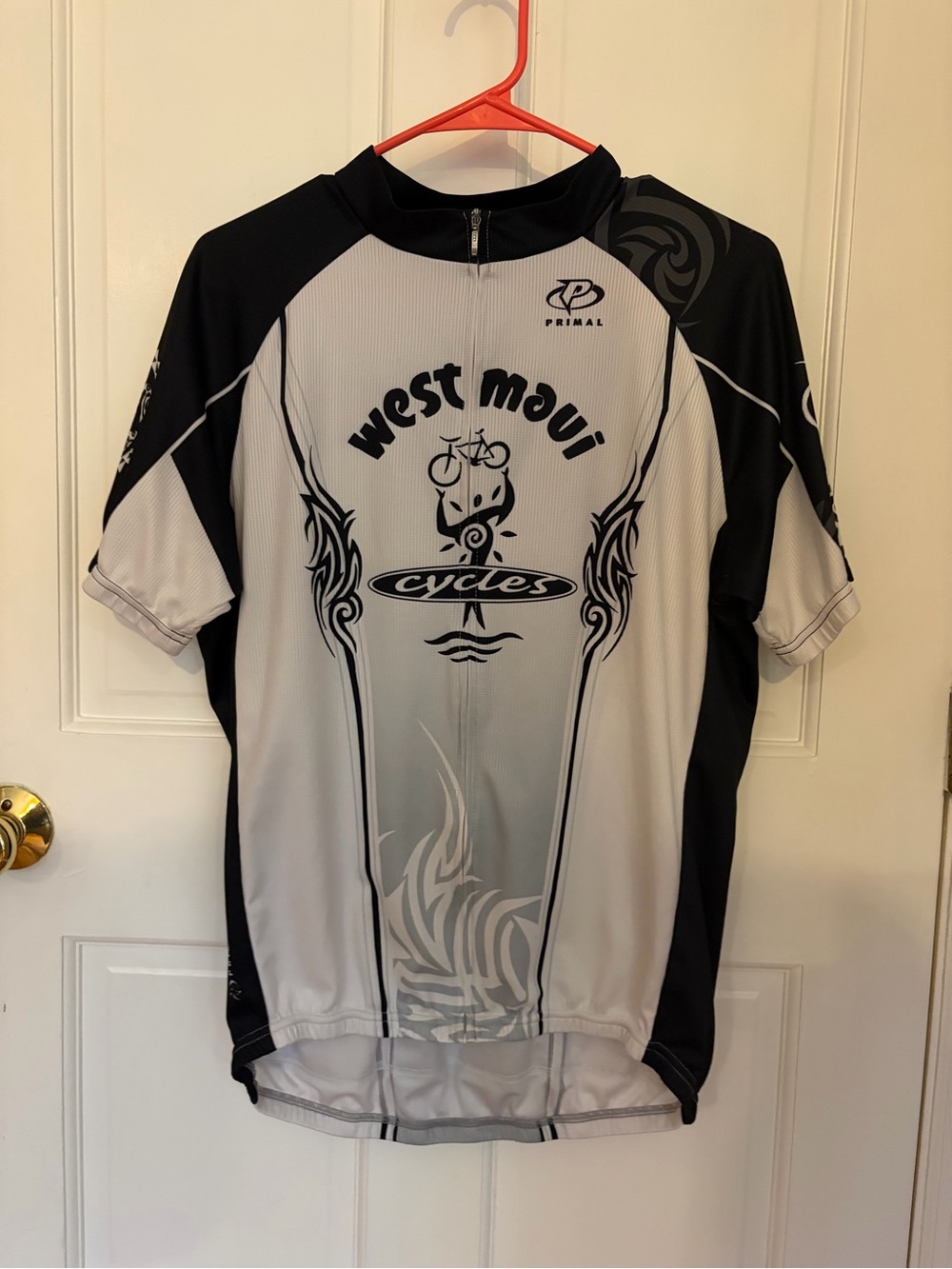 Primal West Maui Cycles Men’s Short Sleeve Swim Rash Guard - Black & Gray
